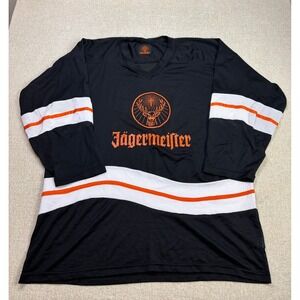 Jagermeister Hockey Jersey Men XL Black Orange Mesh Stag Logo Number 56 USA Made